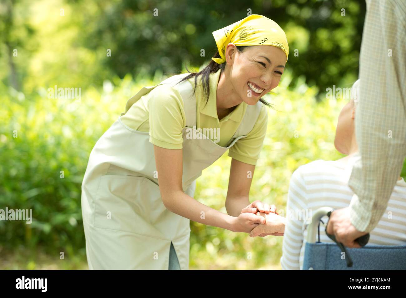 Carer elderly back view hi-res stock photography and images - Alamy