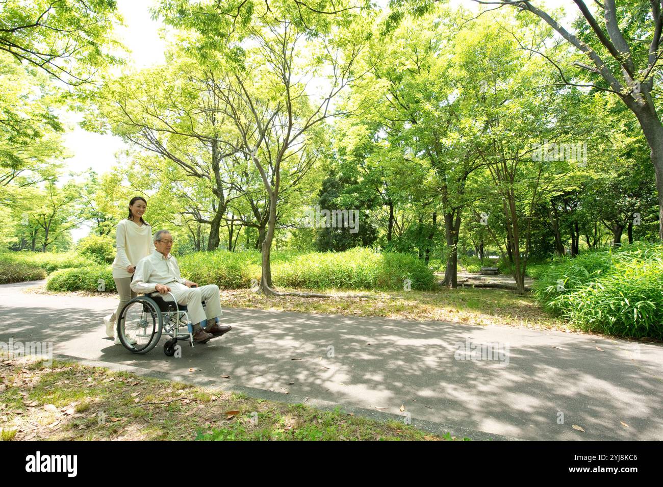 Old woman in wheelchair profile hi-res stock photography and images - Alamy