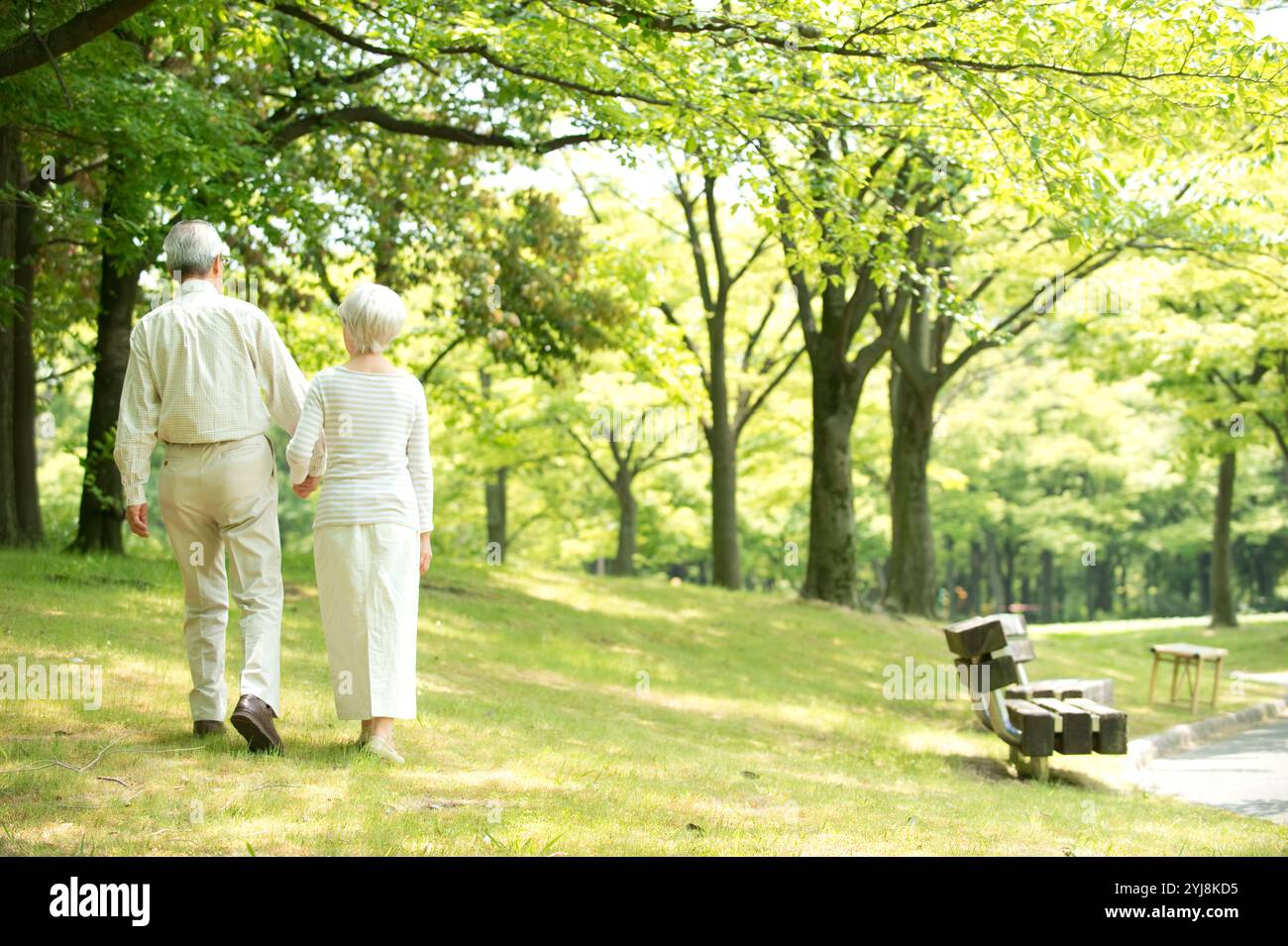 Two old men walking in park hi-res stock photography and images - Alamy