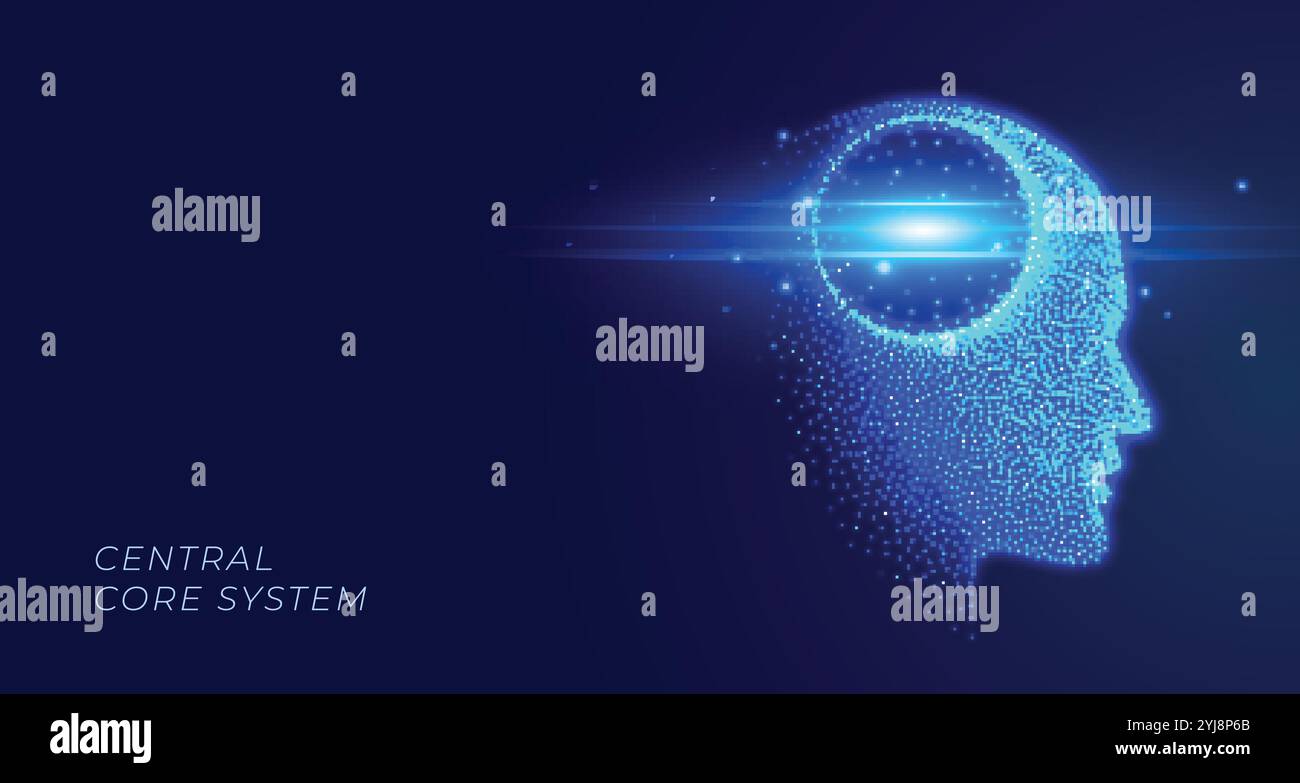 Artificial intelligence ai concept glowing Stock Vector Images - Alamy