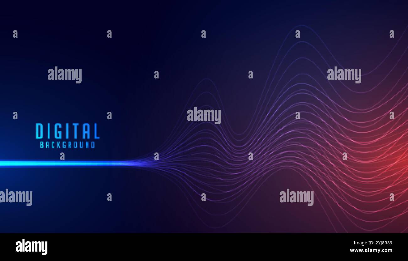 abstract digital line wire wave technology background Stock Vector ...