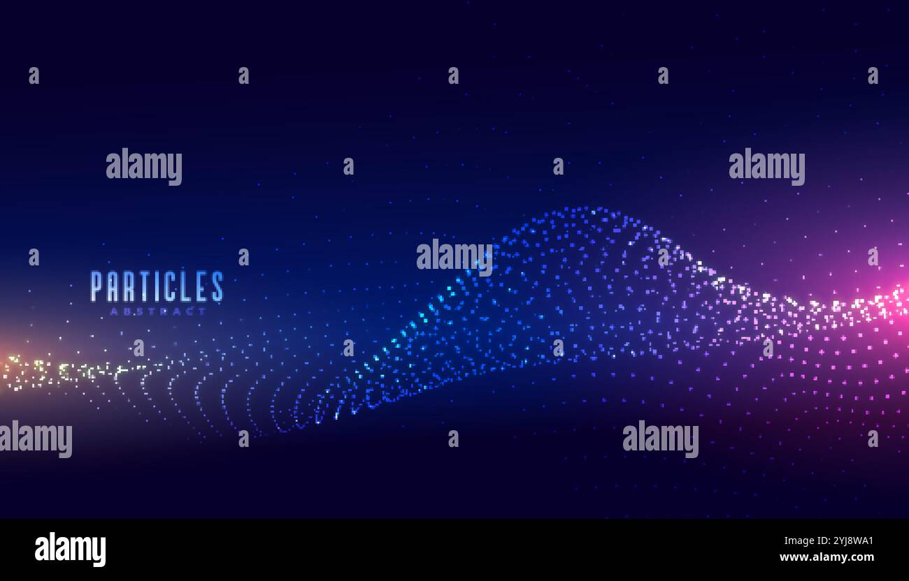 abstract technology glowing wave particles background design Stock ...