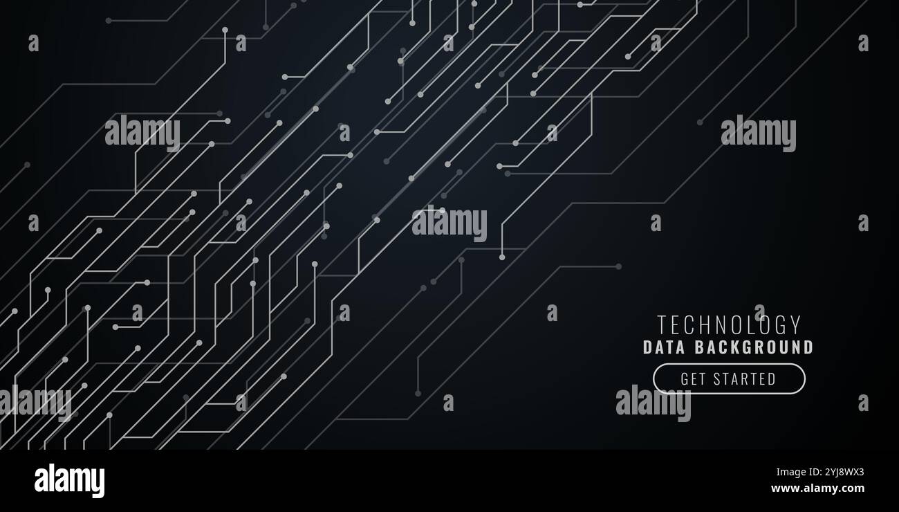 abstract black technology background with circuit lines Stock Vector ...