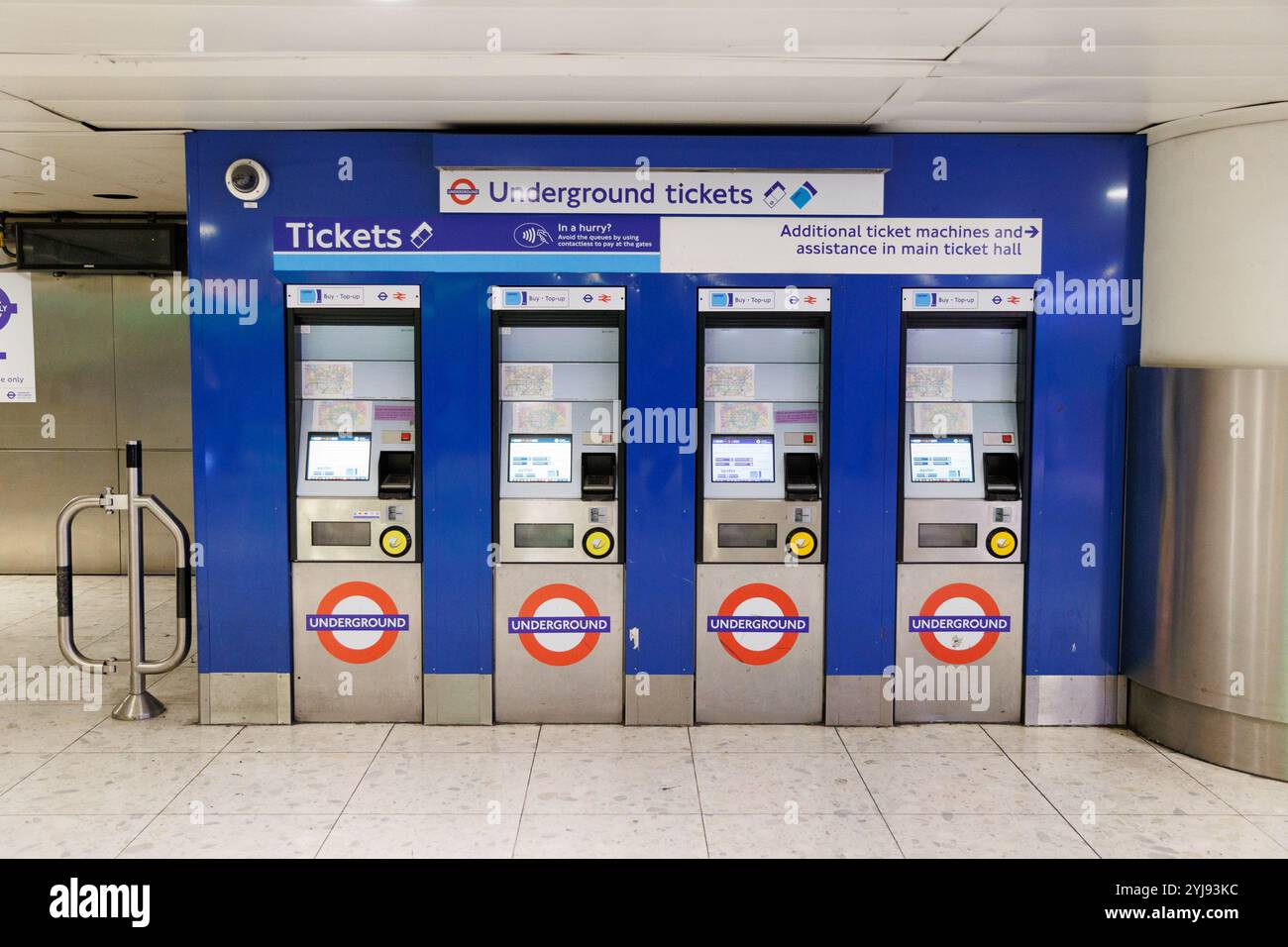 12 Nov. 2024. London, UK. An Underground ticket machine inside London Heathrow airport Terminal 3. Stock Photo