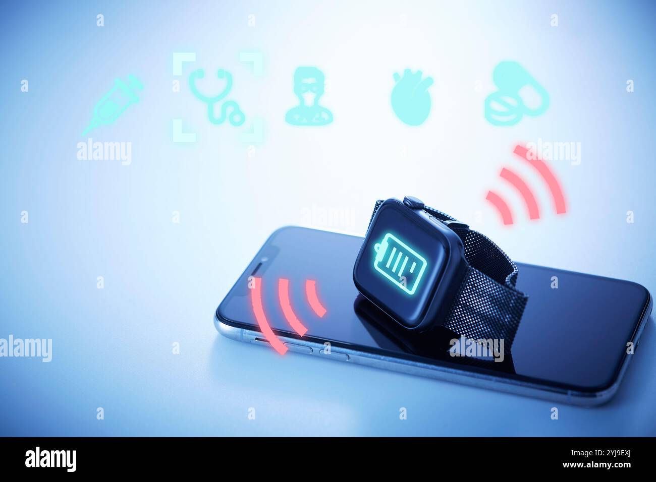 Smartwatch receiving notification of medical check-up Stock Photo - Alamy