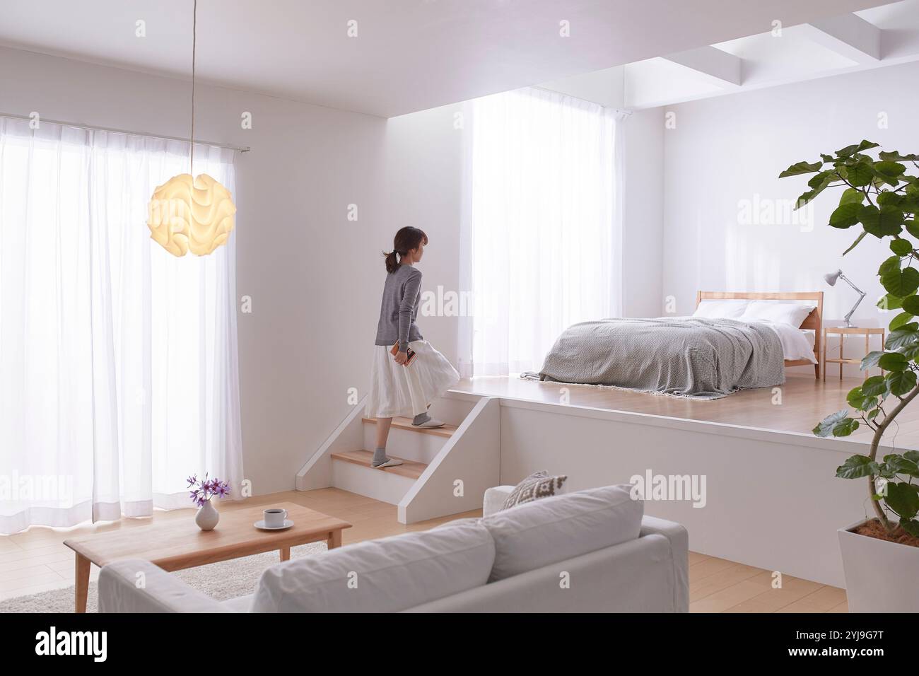 Room With Step Large, simple room on step floor Stock Photo - Alamy