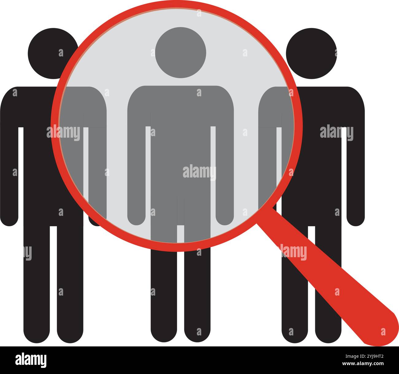 Search job vacancy icon in flat style. Loupe career vector illustration ...