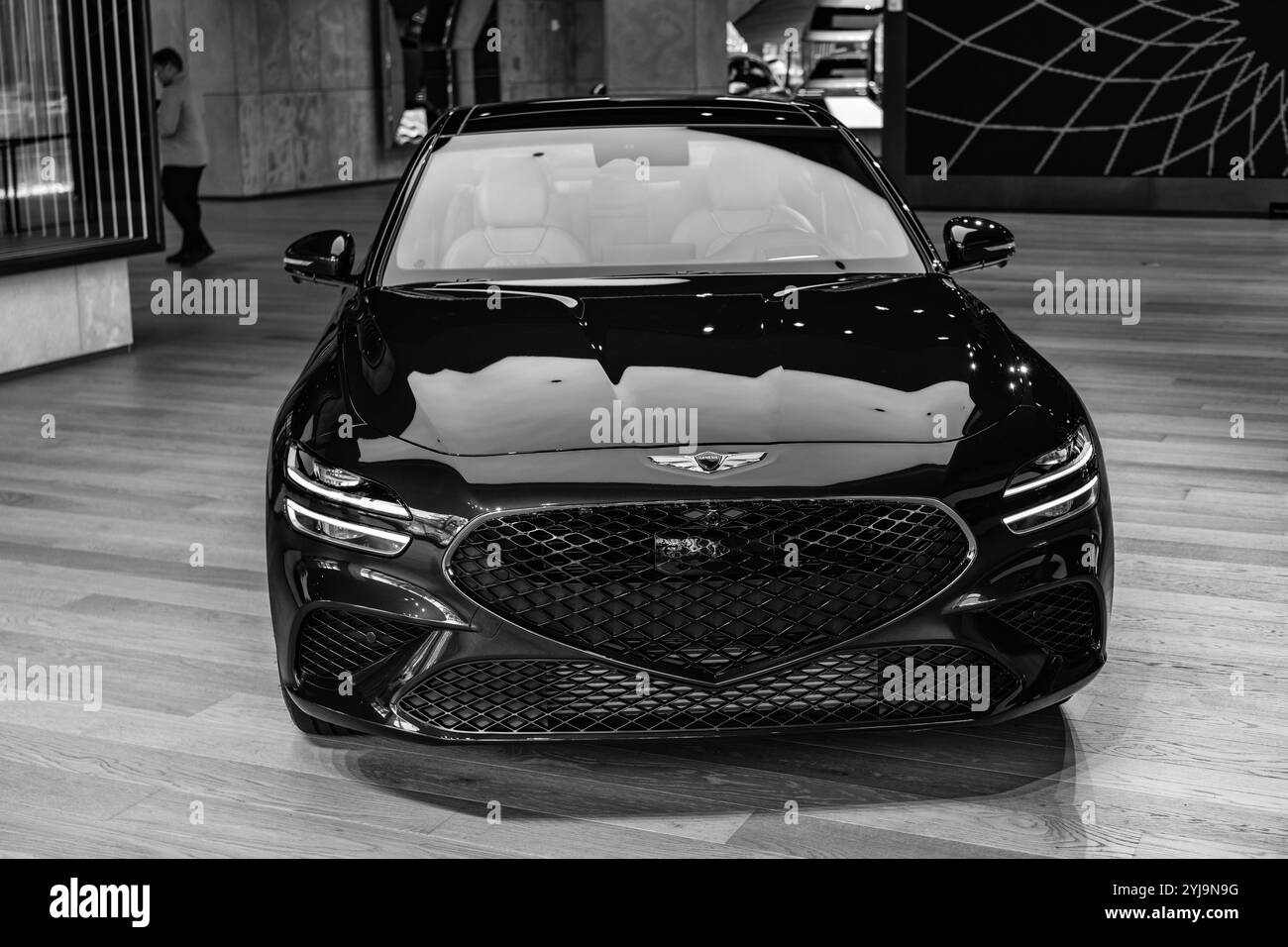 New York City, USA - August 06, 2023: Genesis G80 black Hyundai ...