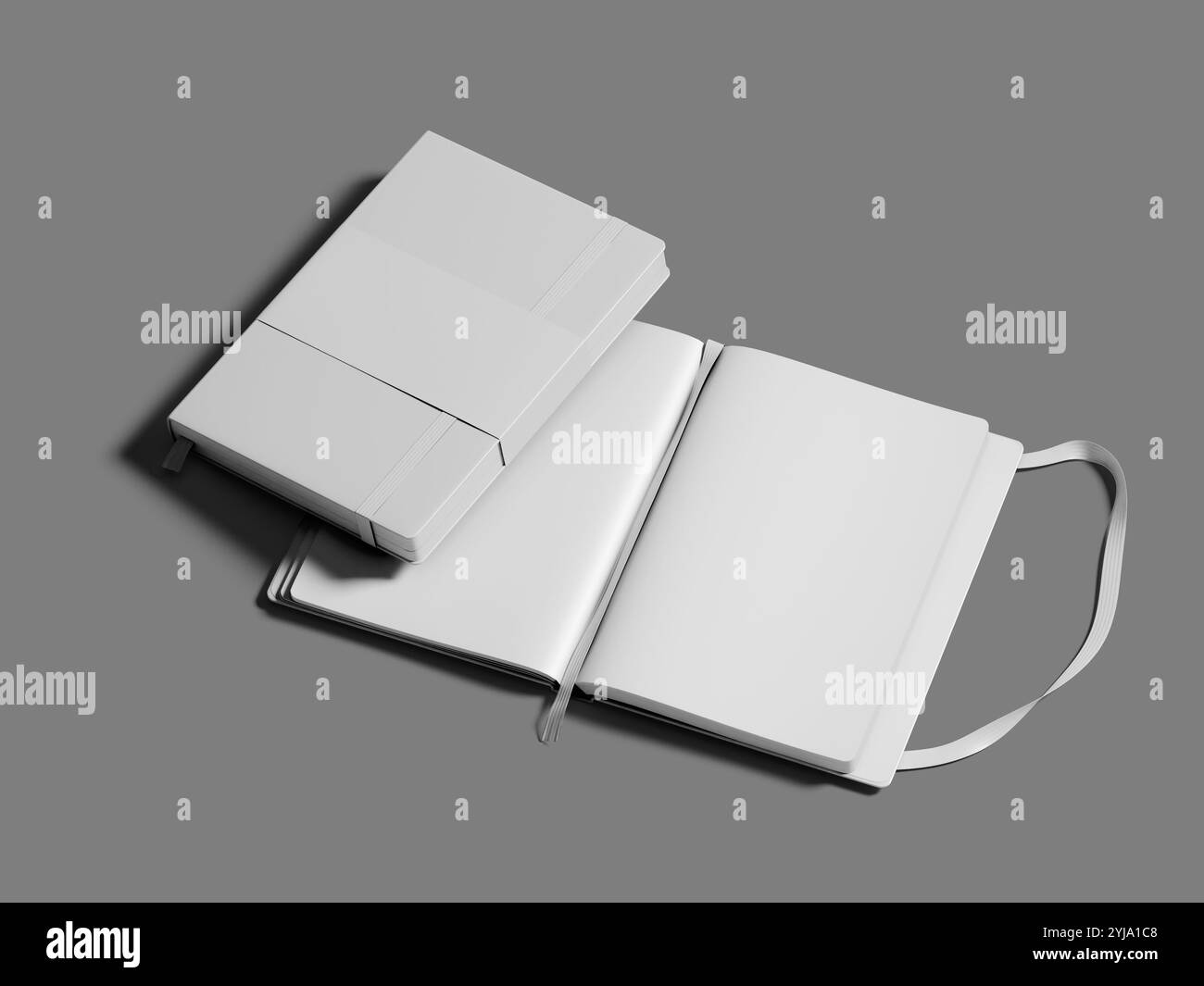 White Blank Notebook Mockup 3D Isolated on Grey Background Stock Photo ...