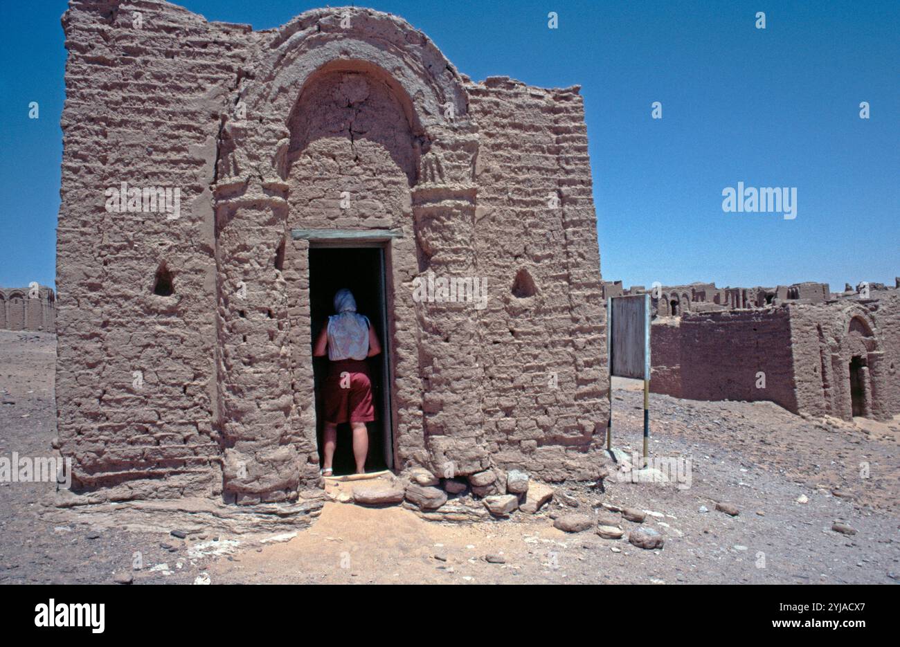 Christian cemetery El Bagawat, Kharga Oasis, Egypt, September 1989 Stock Photo