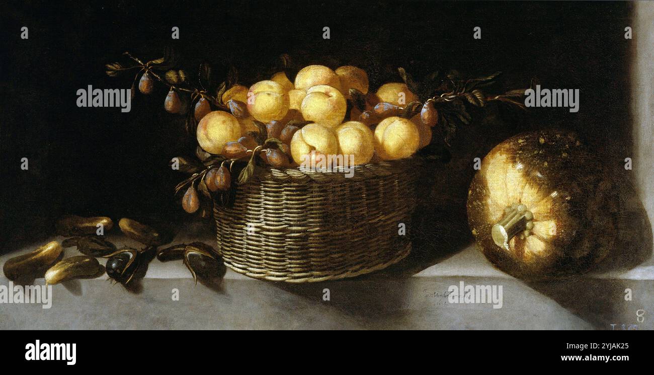 Juan van der Hamen y León / 'Still life with fruit and vegetables', 1625, Spanish School, Oil on canvas, 56 cm x 110 cm, P01165. Museum: MUSEO DEL PRADO, MADRID, SPAIN. Stock Photo