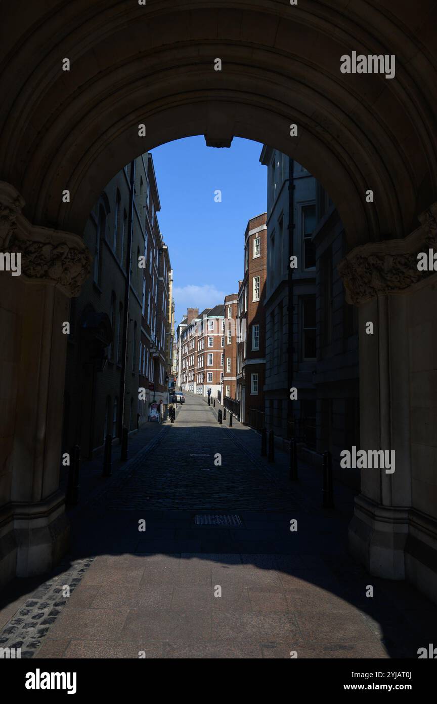London, UK. Middel Temple Lane - entrance to the Temple area of central London Stock Photo