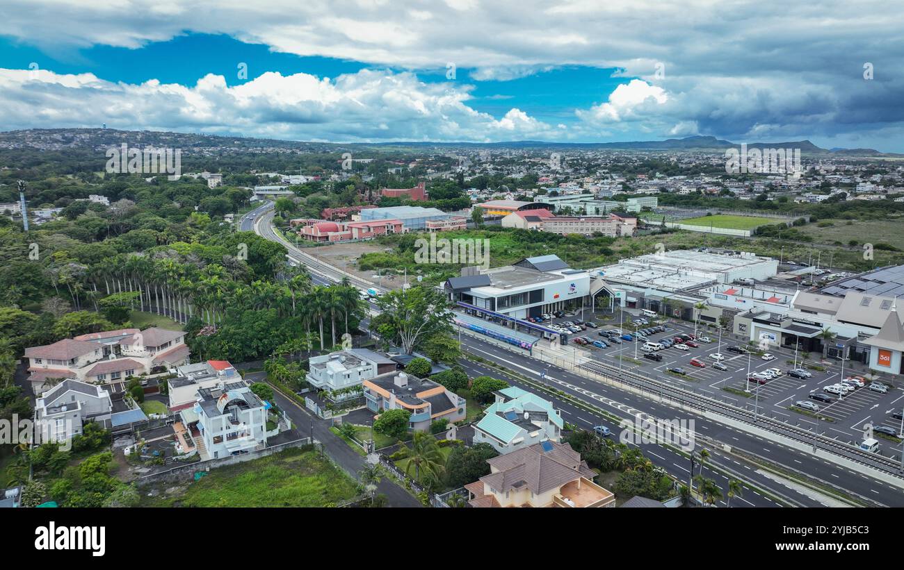 An overhead perspective capturing the bustling traffic and urban ...