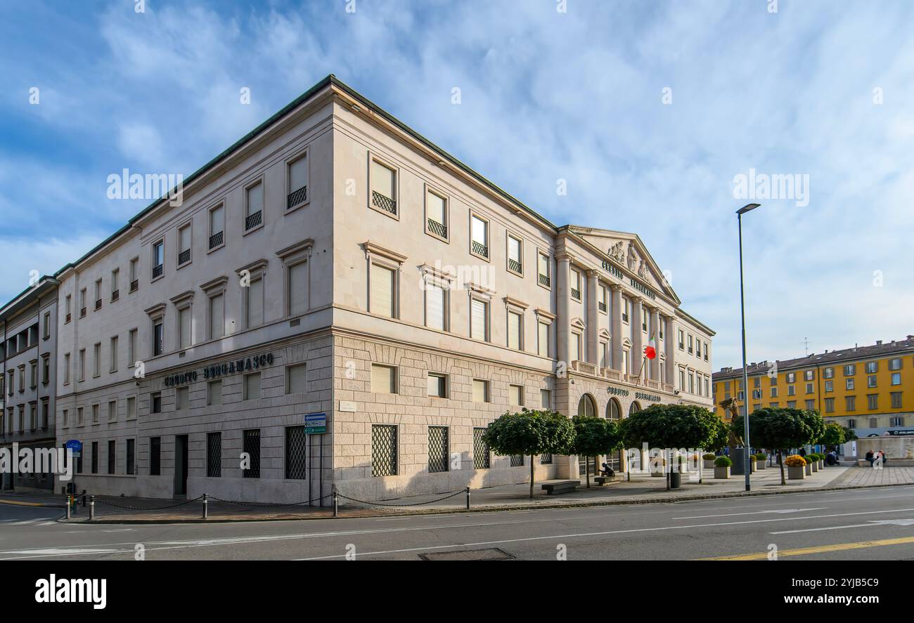 Bergamo, Italy. Credito Bergamasco Bank Building Grupo BPM Stock Photo