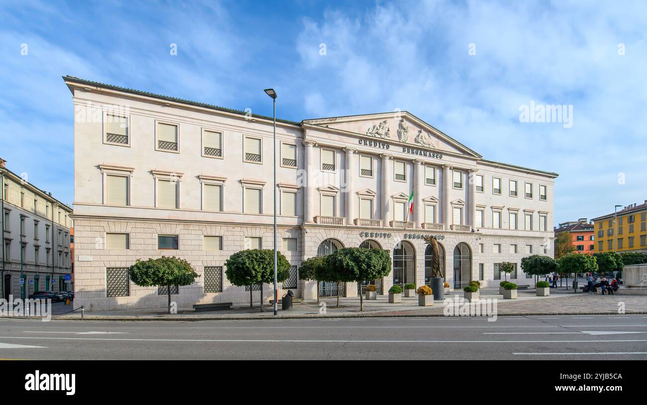 Bergamo, Italy. Credito Bergamasco Bank Building Grupo BPM Stock Photo