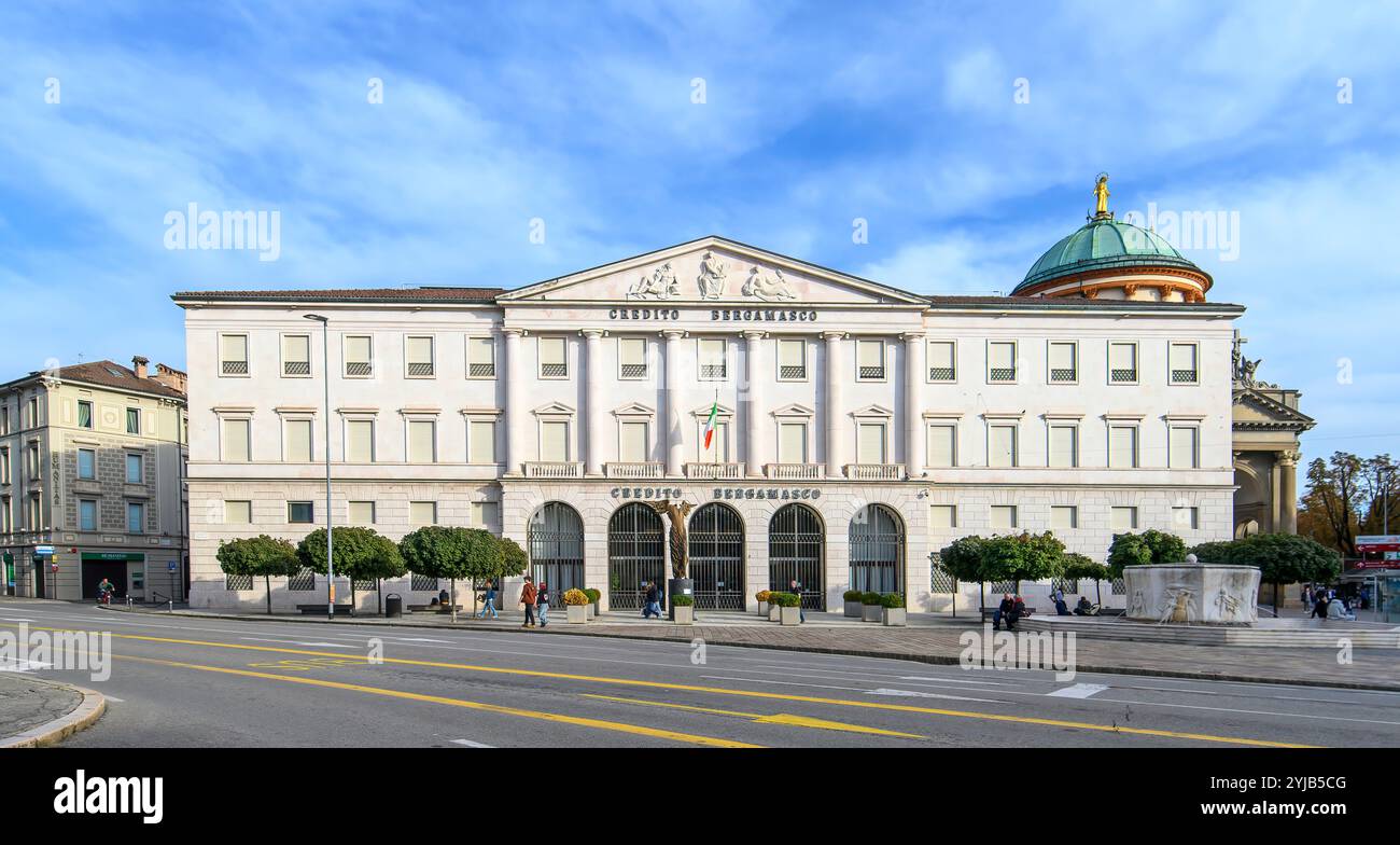Bergamo, Italy. Credito Bergamasco Bank Building Grupo BPM Stock Photo