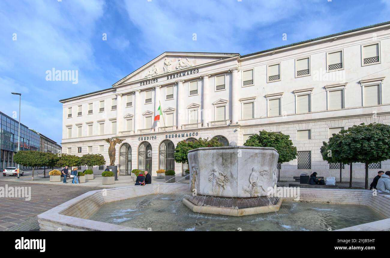 Bergamo, Italy. Credito Bergamasco Bank Building Grupo BPM Stock Photo