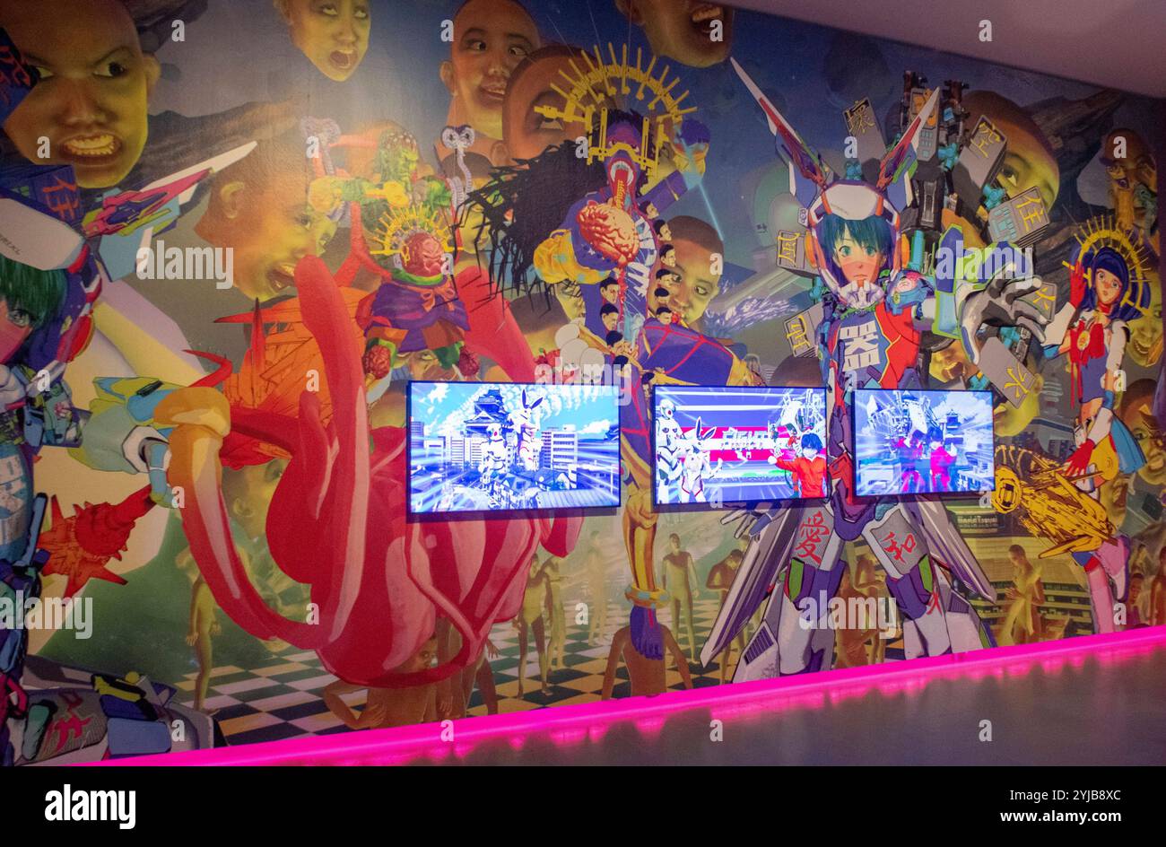 Manga Room in der Ausstellung Superheroes im NRW Forum, Düsseldorf *** Manga Room in the Superheroes exhibition at the NRW Forum, Düsseldorf Stock Photo