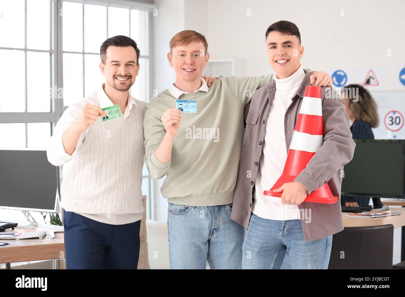 Student with traffic cone hi-res stock photography and images - Alamy