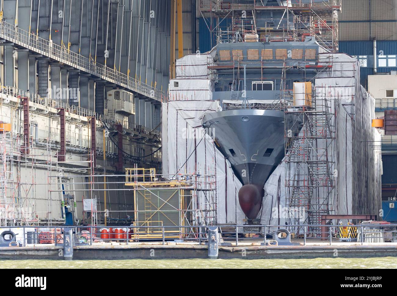 Schiffswerft im Hamburger Hafen Stock Photo