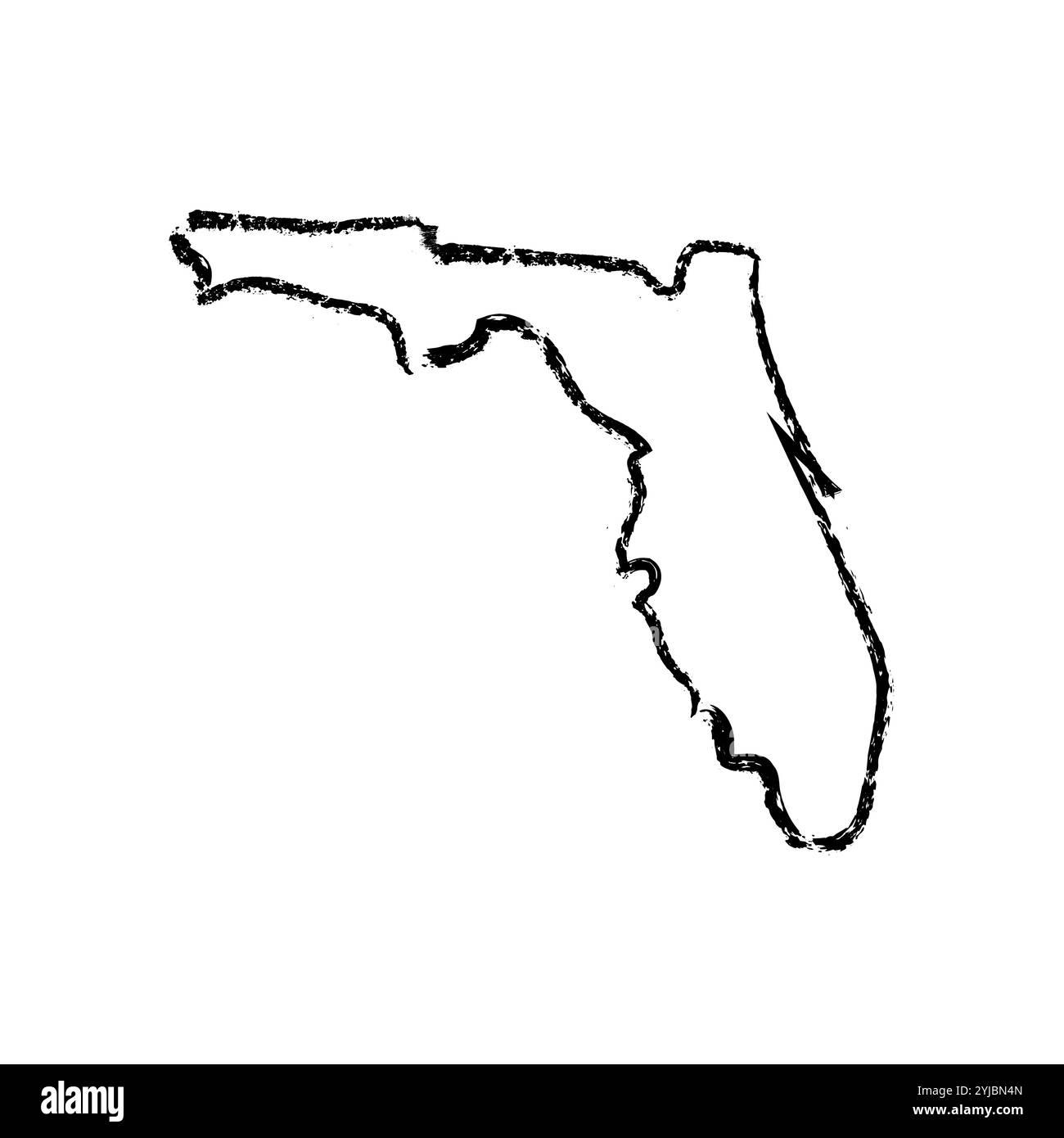 Florida hand drawn map Simple - Florida Hand Drawn Map Simple Us State Outline Sketch Map Doodle Style Map Isolated On White For Business Designs 2YJBN4N 