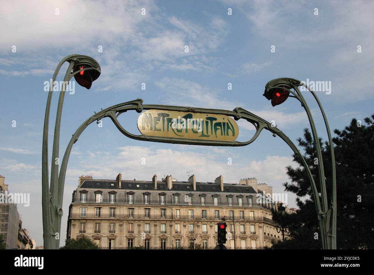 France. Paris. View of the paris Metro entrance by Hector Guimard, 1900 ...