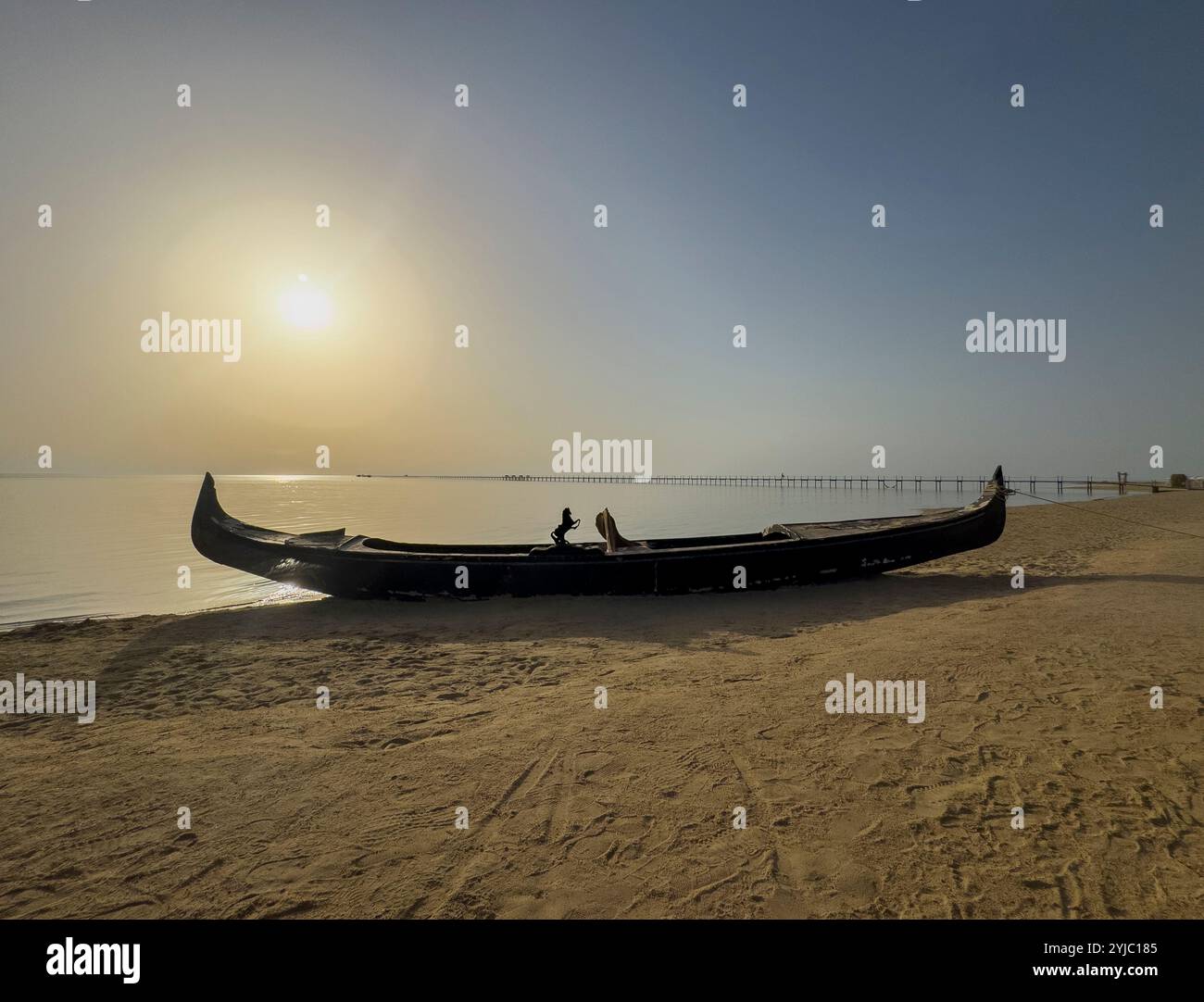 old boat on the beach in the sunset egypt on the red sea Stock Photo ...
