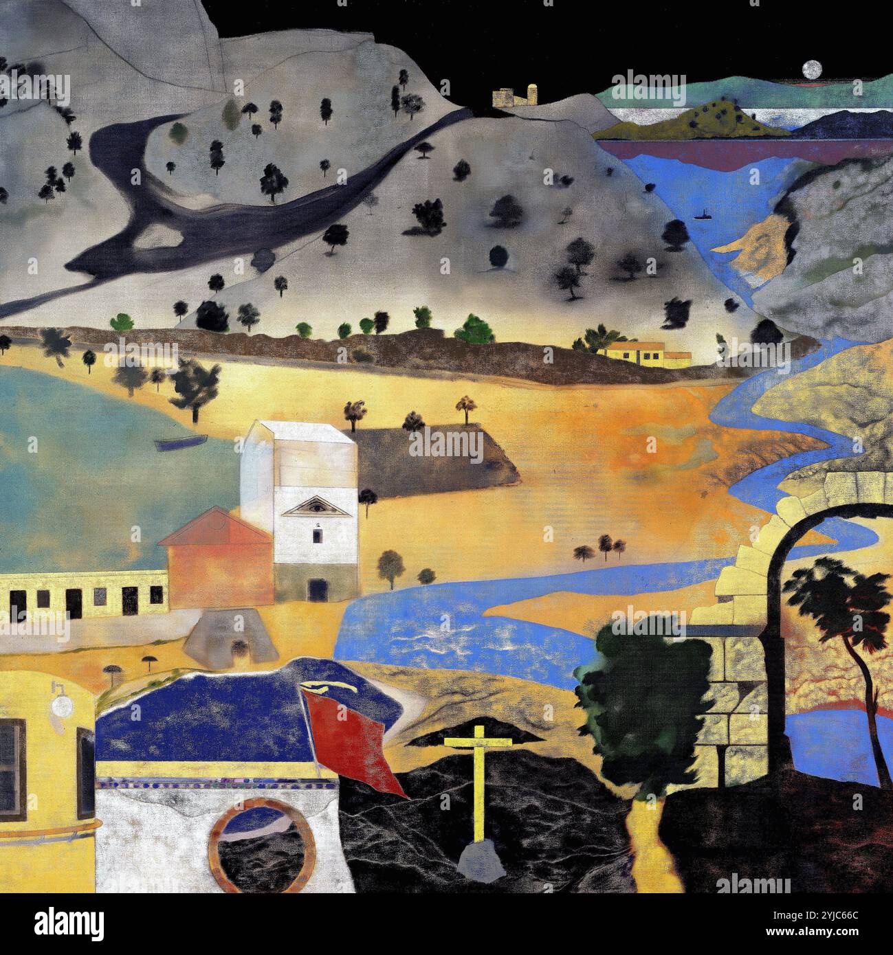 Tierra de lagos/1976. Museum: BOROUGH GALLERY LONDRES G. BRETAÑA. Author: RON B. KITAJ. Stock Photo