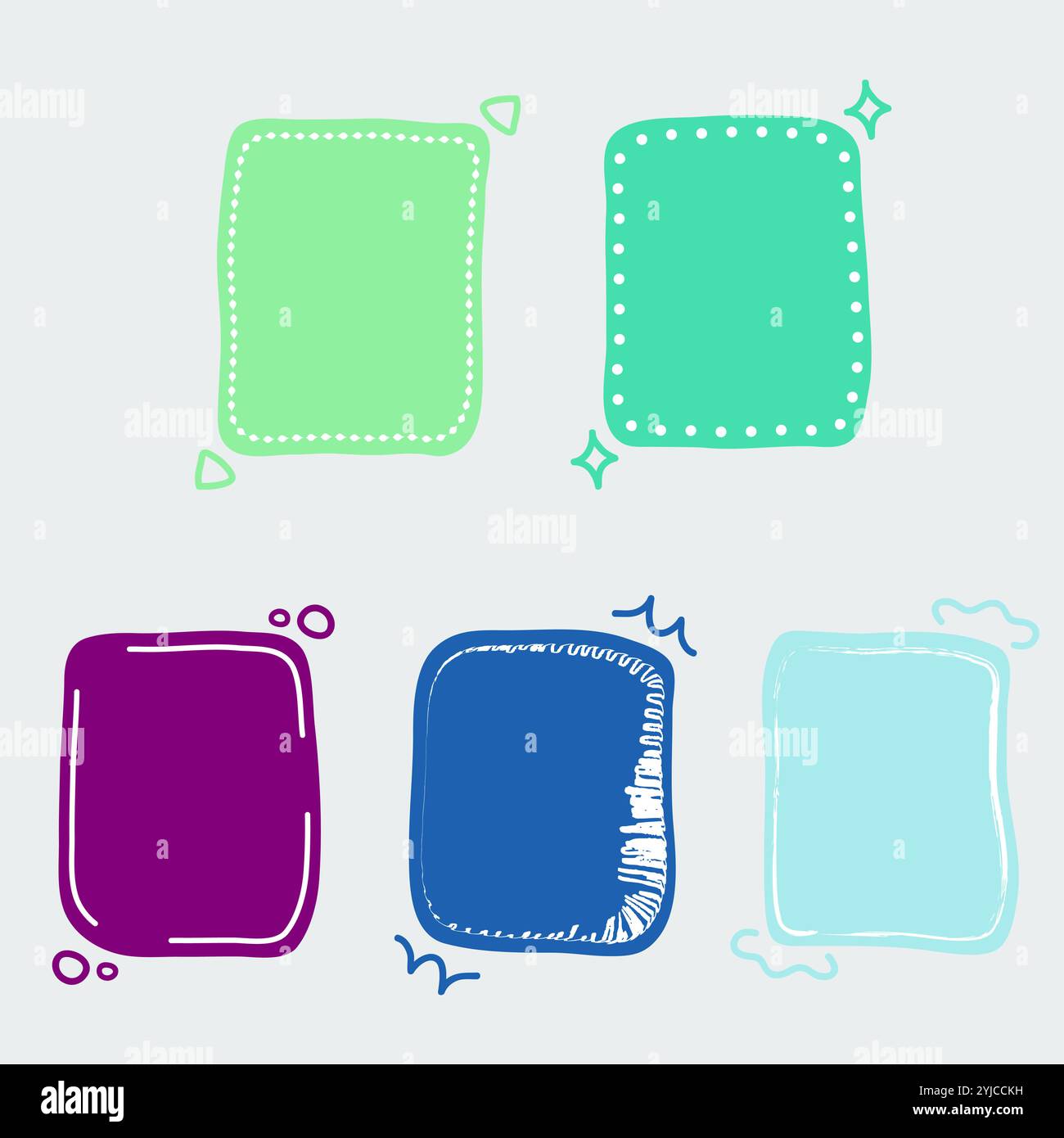 Set of hand drawn doodle frames. Vector design elements Stock Photo - Alamy