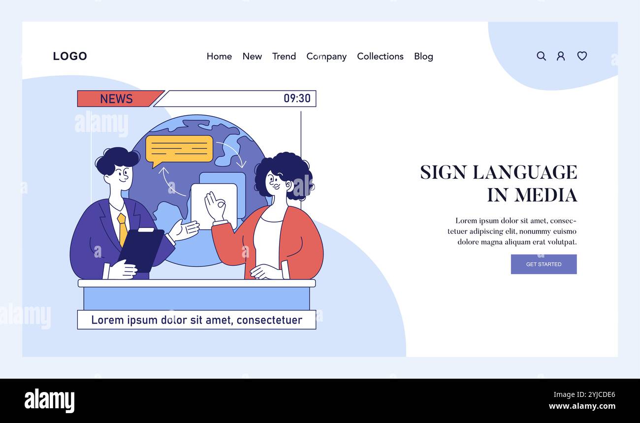 Sign language interpreter news Stock Vector Images - Alamy