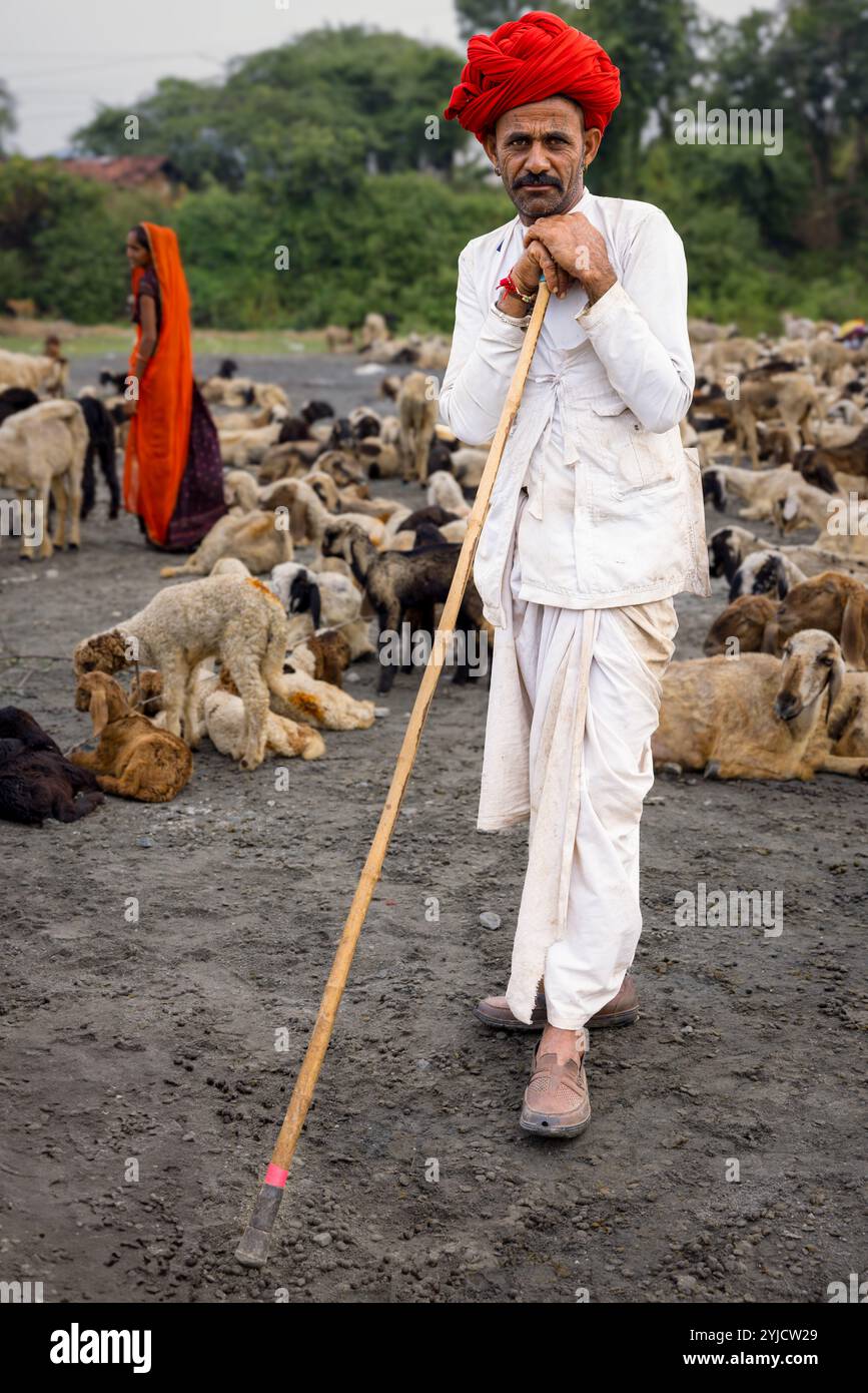 Rabari Male Herder in Gujarat, India Stock Photo