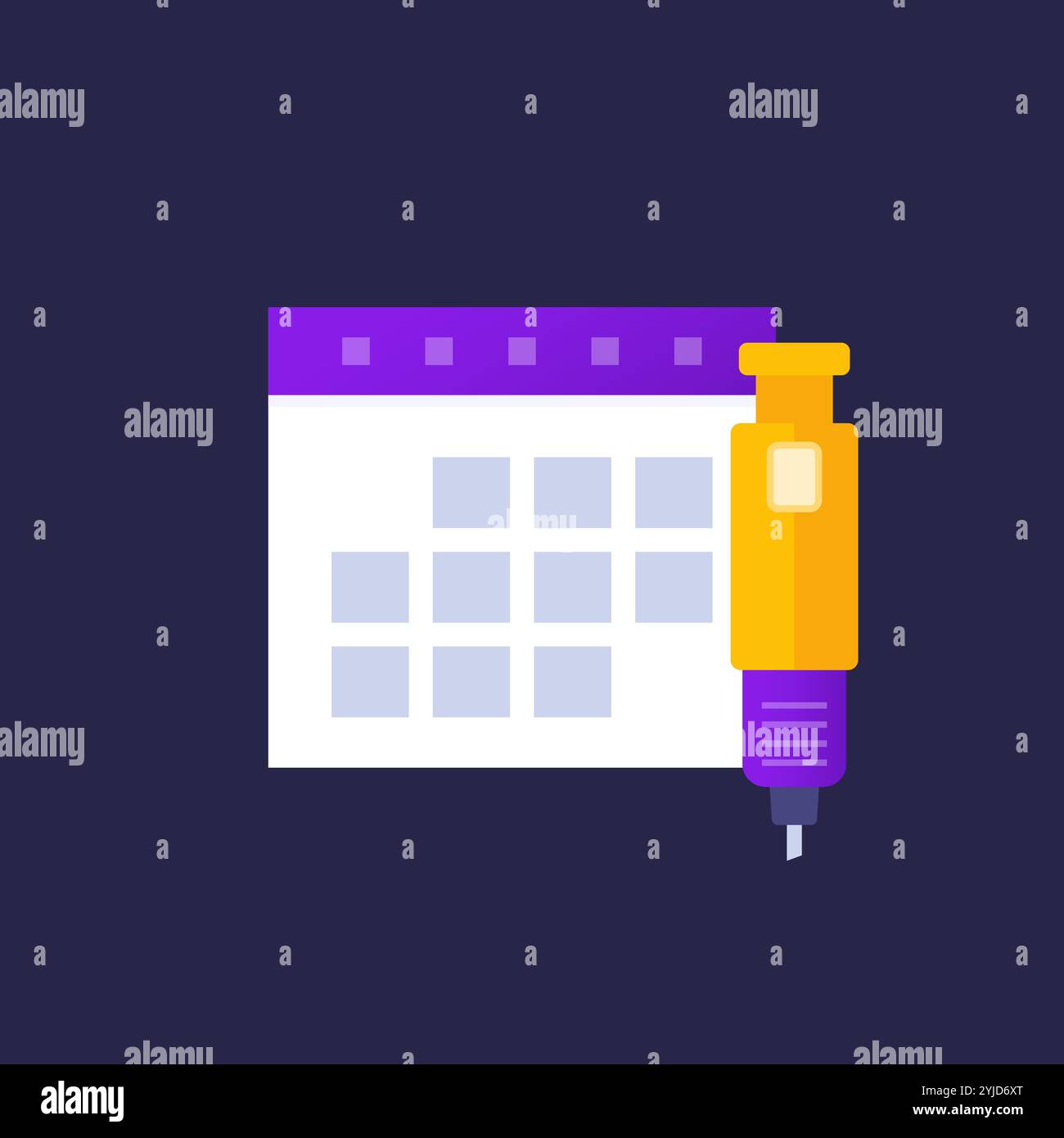 insulin injection schedule icon, vector Stock Vector