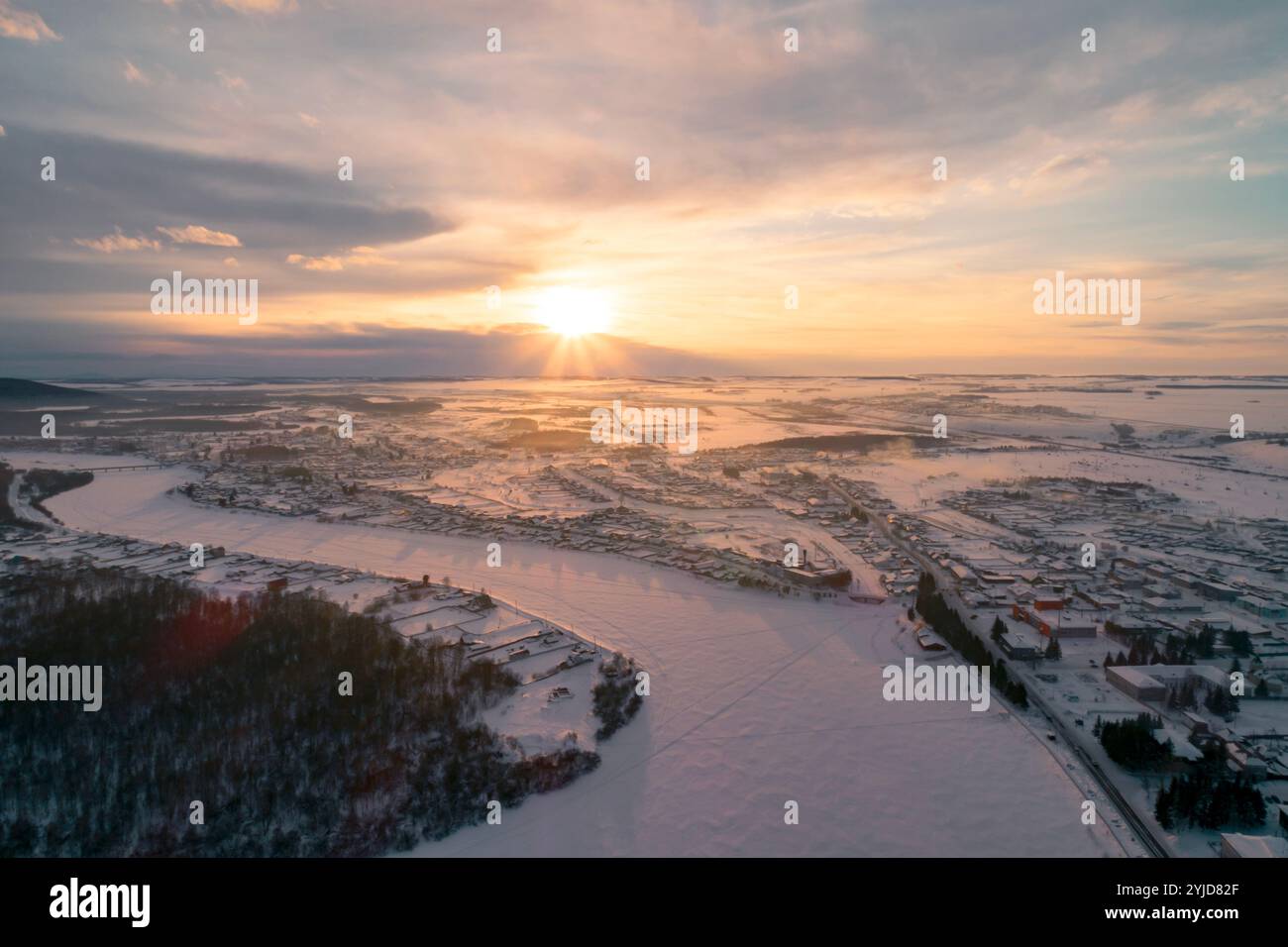 Aerial view winding golden hi-res stock photography and images - Alamy