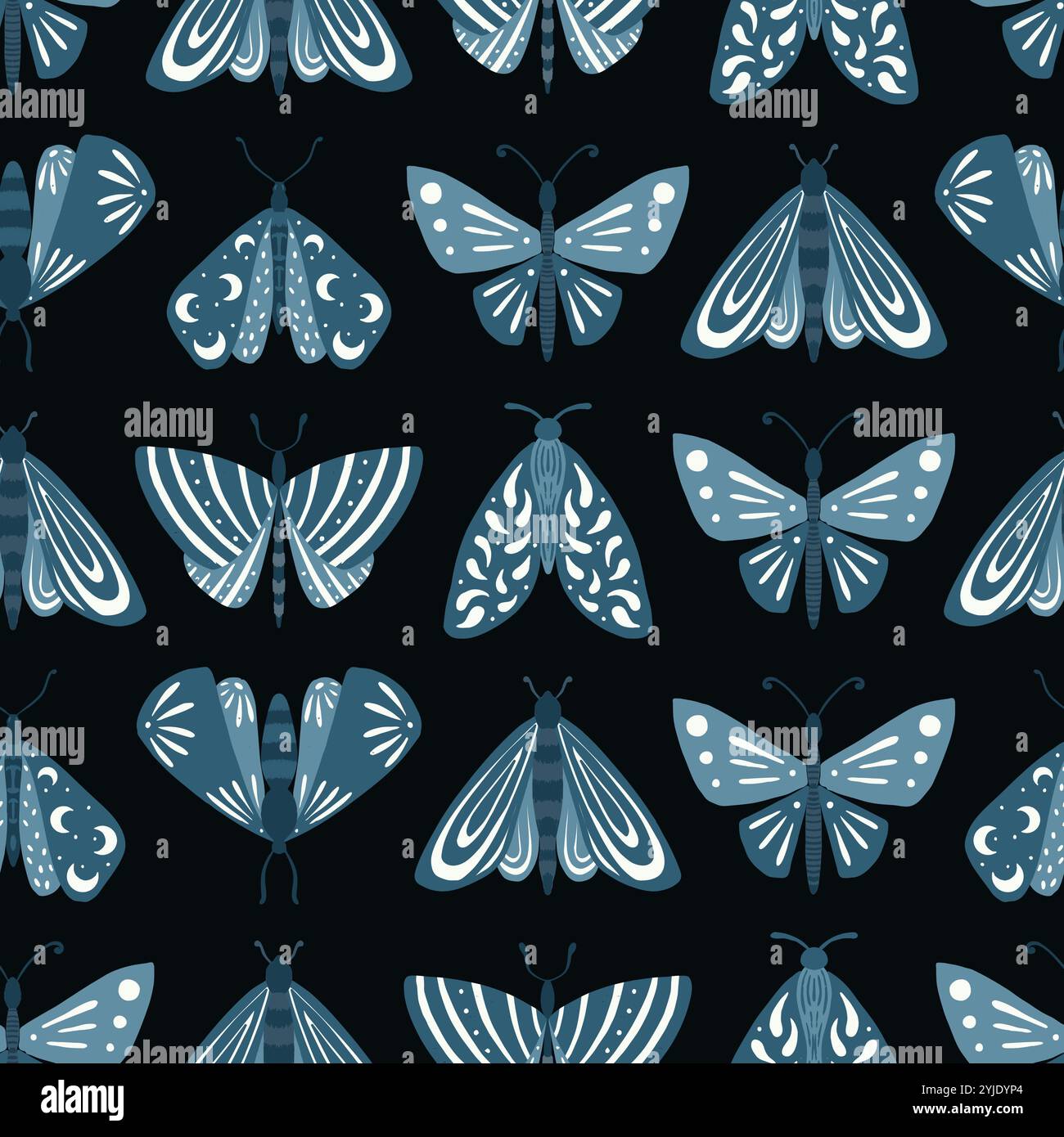 Elegant celestial seamless pattern with herbs. Boho magic background ...