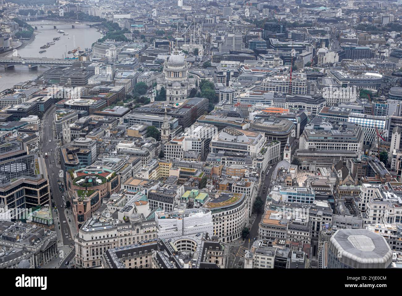 Aerial View Of The City Of London showing Queen Victoria Street and ...