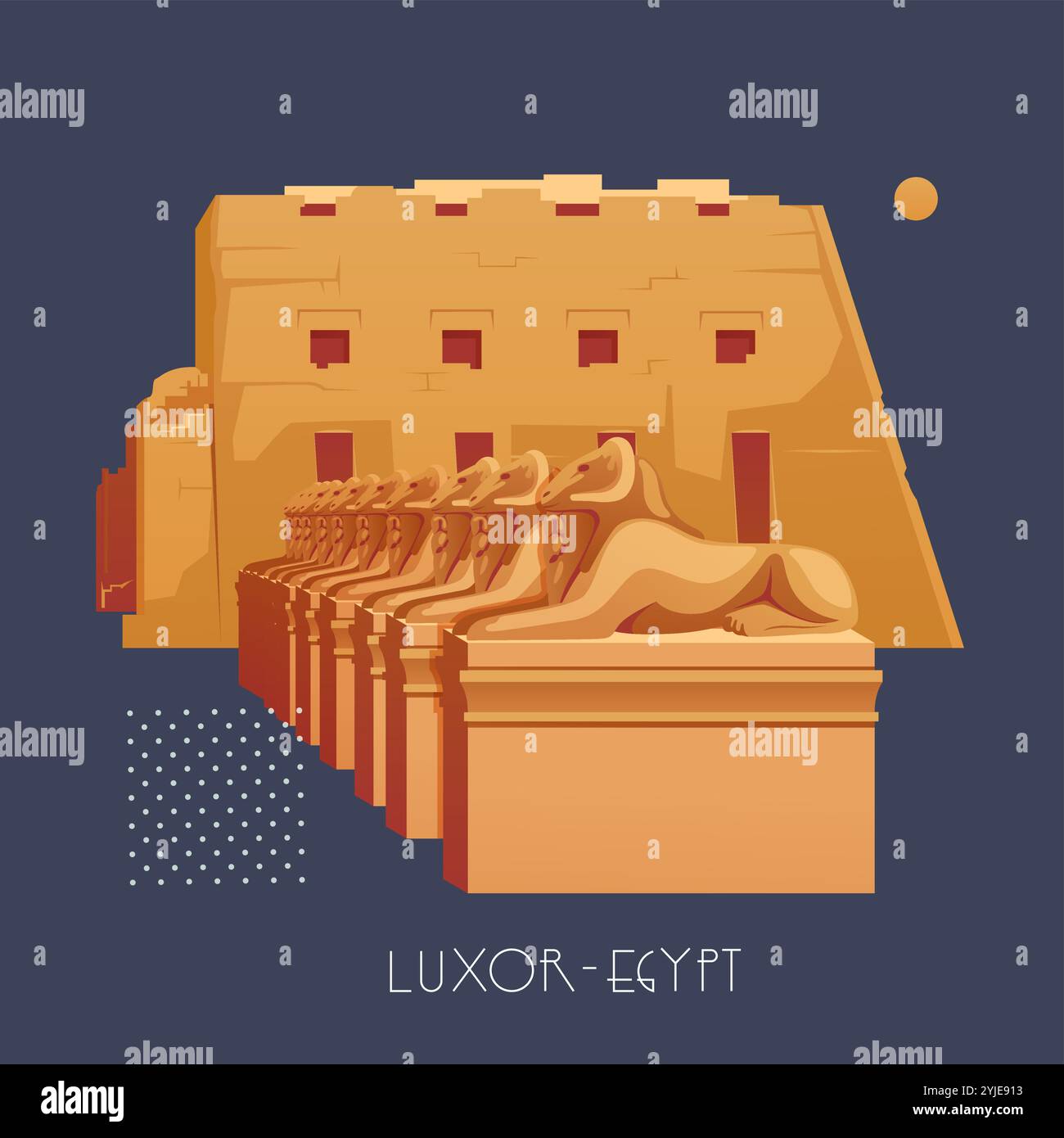 The Karnak Temple Complex - Luxor, Egypt - Stock Illustration as EPS 10 ...