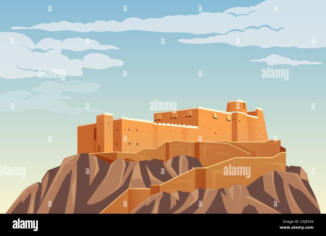A'Arif Fort, a hilltop landmark in Hail - Saudi Arabia - Stock ...