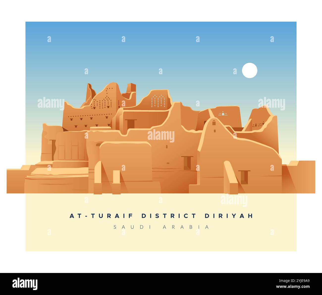 Historic At-Turaif District Diriyah - Saudi Arabia - Stock Illustration ...