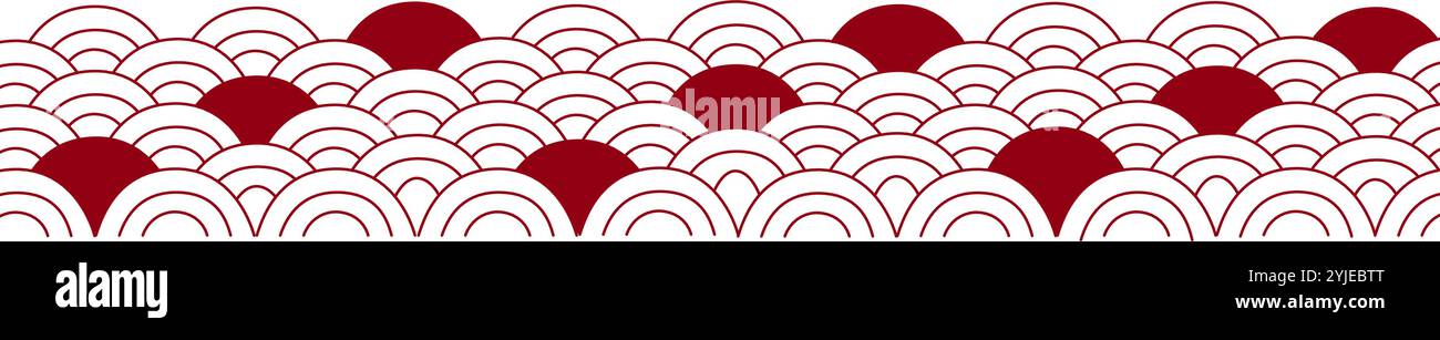 Chinese wave element seamless vector border, horizontal pattern. asian border isolated on a white background. eps 10 Stock Vector