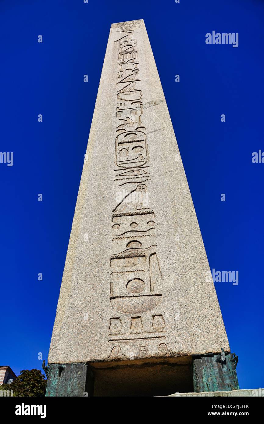 Egyptian obelisk of Pharaoh Thutmose III re-erected in the Hippodrome ...