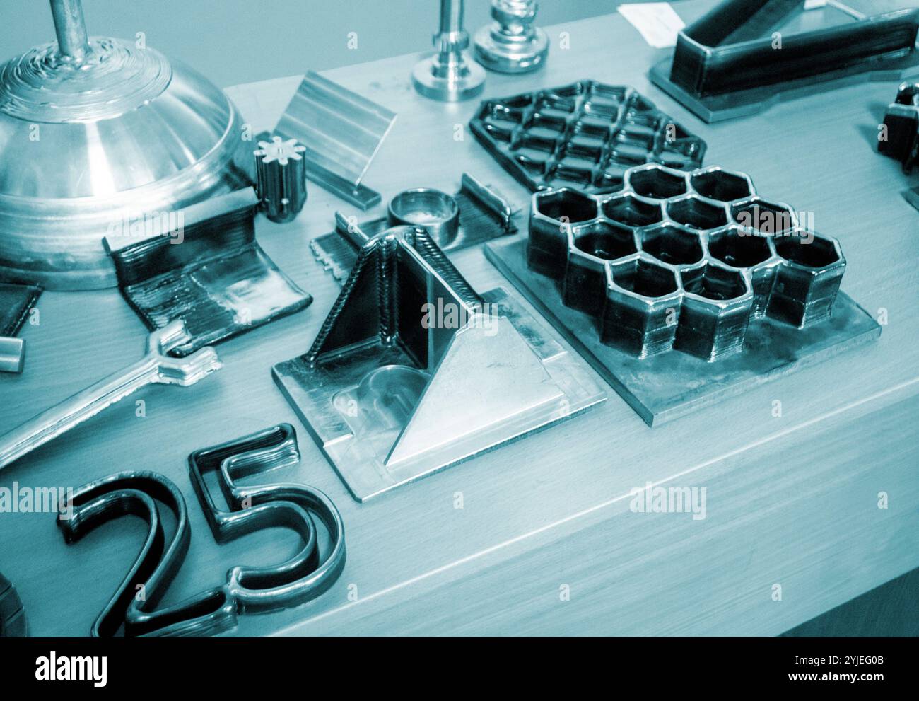 Object printed by 3D printer from metal. Additive manufacturing ...