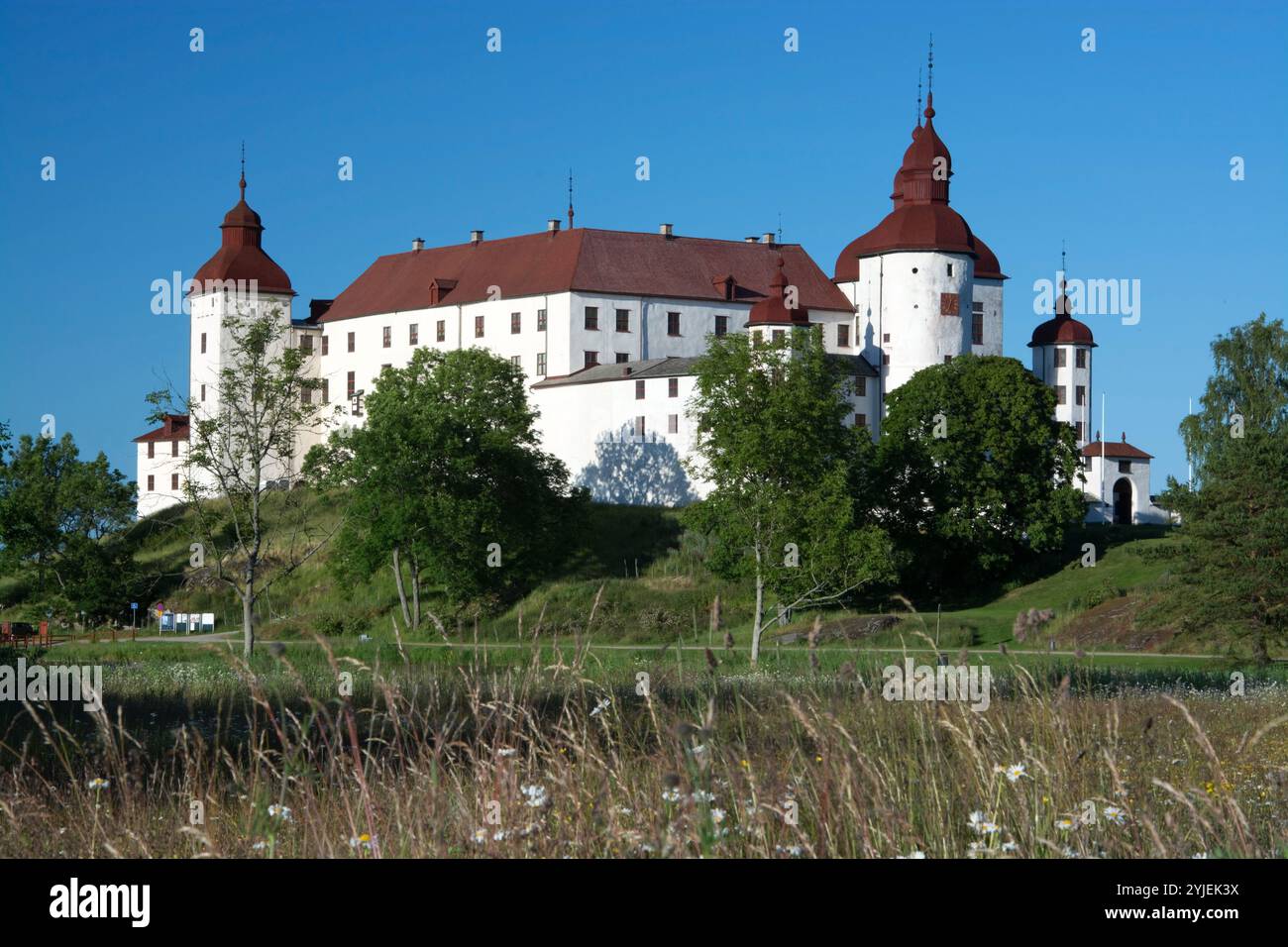Läckö Castle in Västergötland on the island of Kallandsö in Lake Vänern ...