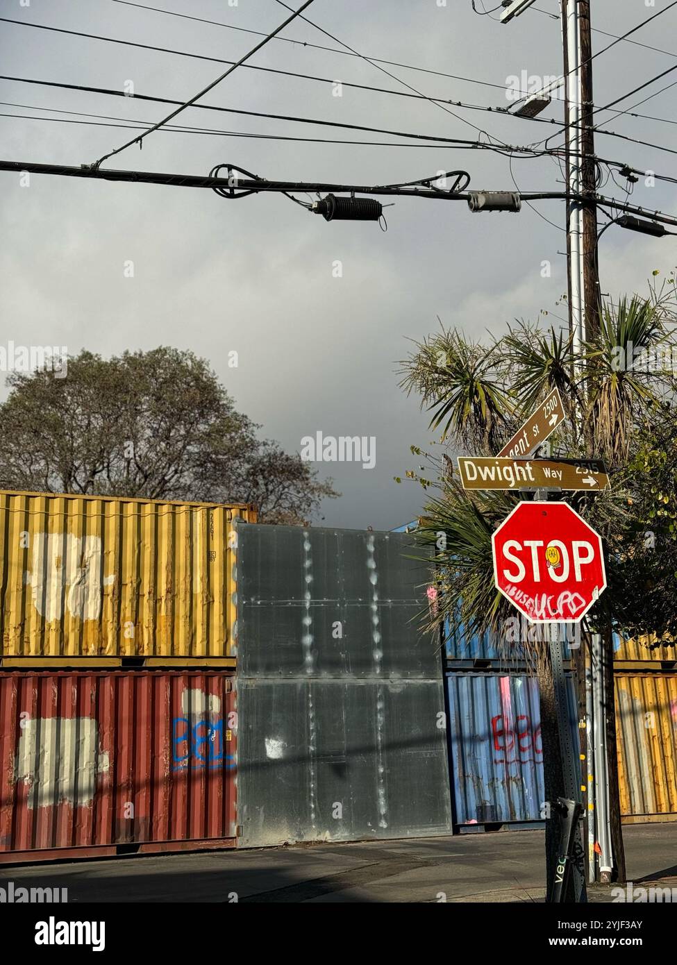 The historical People's Park in Berkeley, California is closed off to the public while UC Berkeley builds more dorms for its students. - Smartphone Captured Stock Image