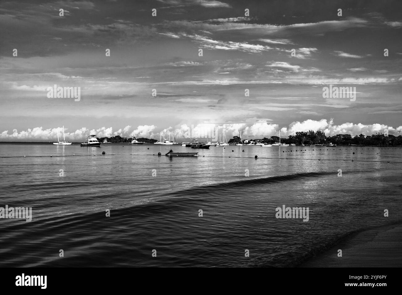 Sunrise over sea beach Black and White Stock Photos & Images - Alamy