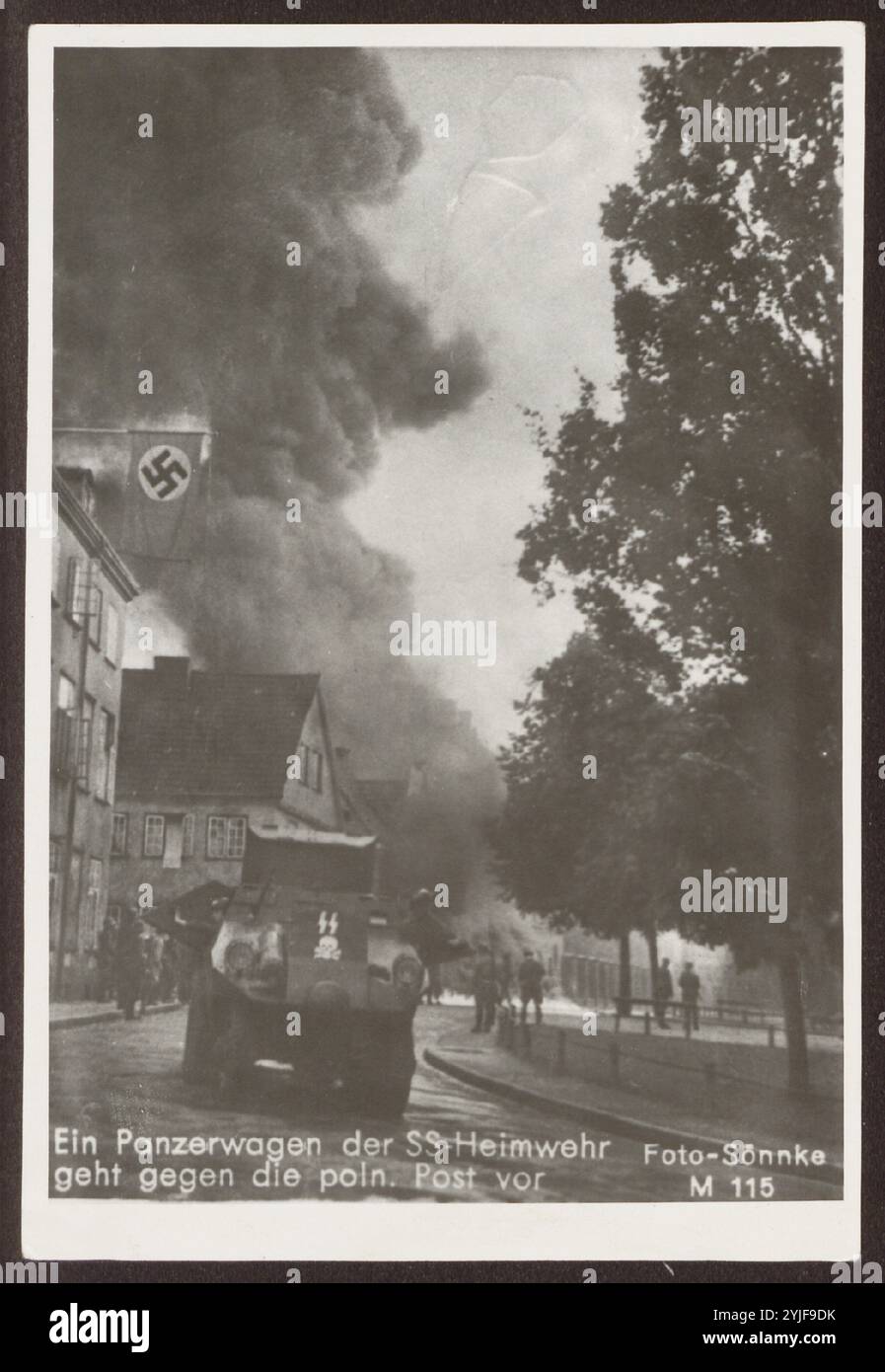 The Defence of the Polish Post Office in Danzig on September 1, 1939. Museum: PRIVATE COLLECTION. Author: ANONYMOUS. Copyright: This artwork is not in public domain. It is your responsibility to obtain all necessary third party permissions from the copyright handler in your country prior to publication. Stock Photo