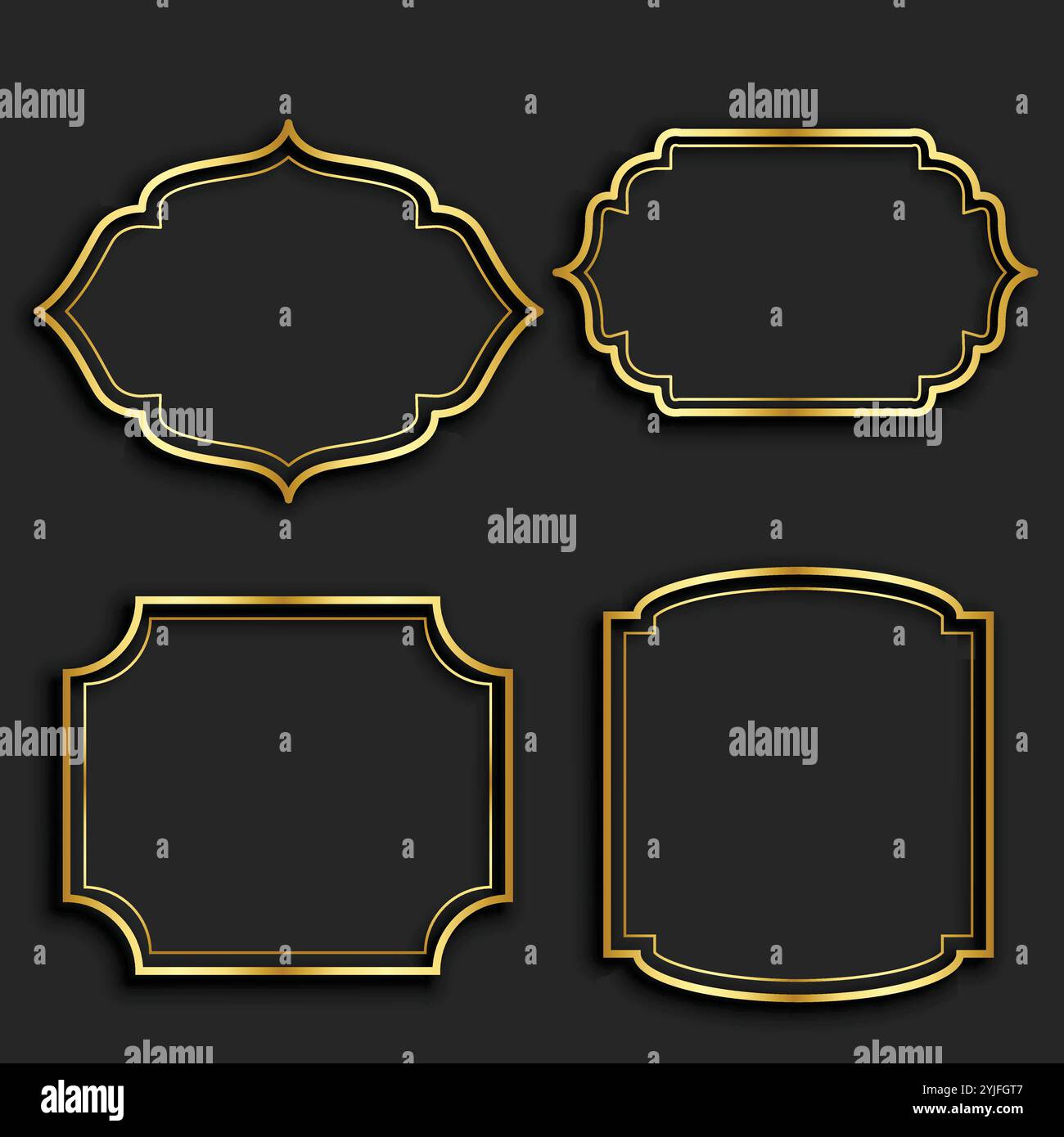 set of golden vintage frame labels Stock Vector Image & Art - Alamy