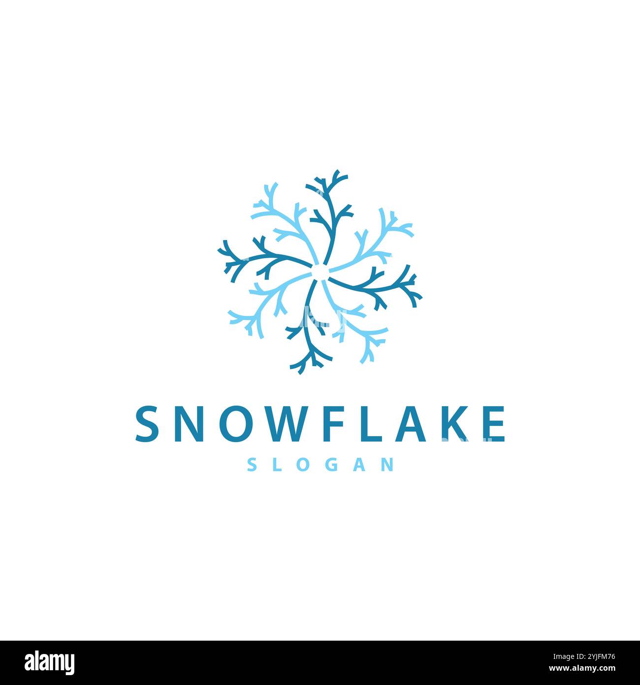 Snowflake Logo, Winter Season Design Frozen Ice Simple Model for ...