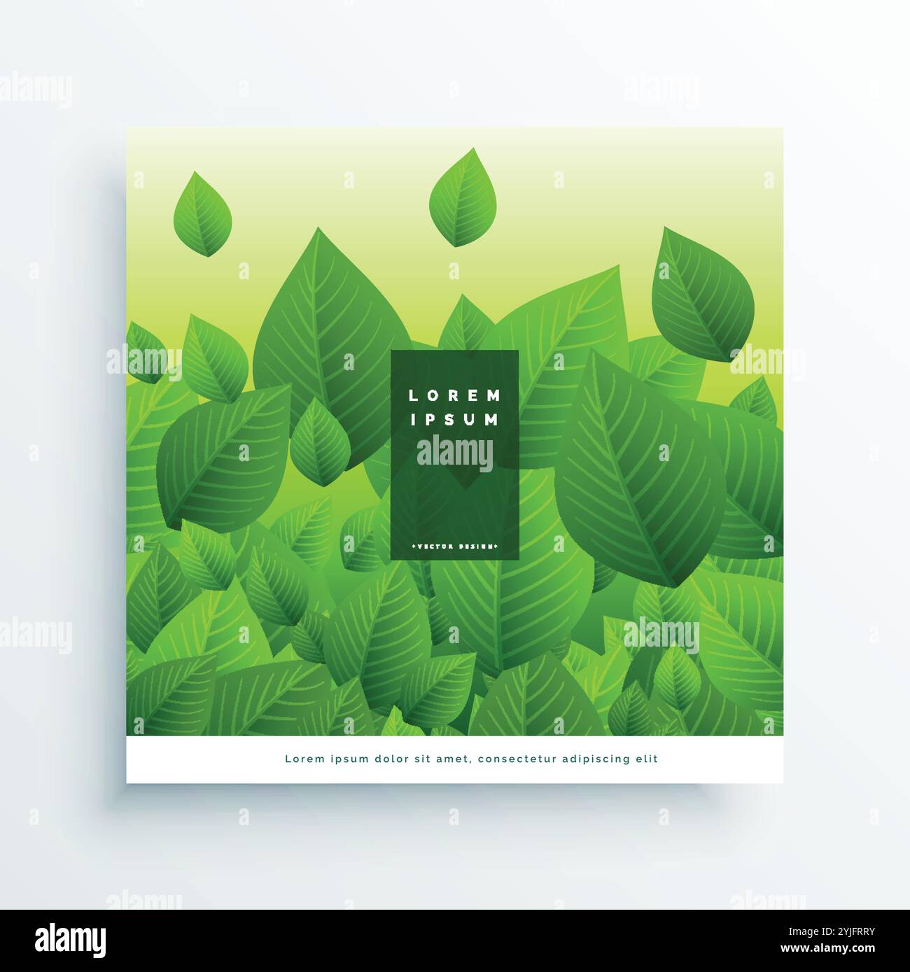 fresh flying green leaves vector background illustration Stock Vector ...