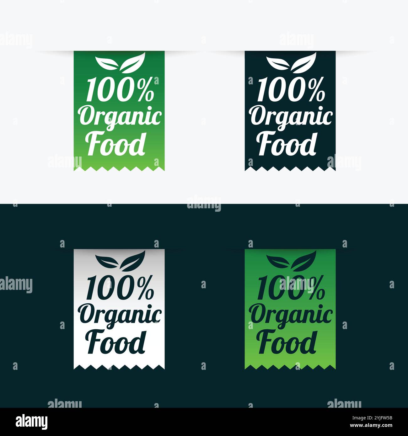 100% organic food labels set in ribbon style Stock Vector Image & Art ...