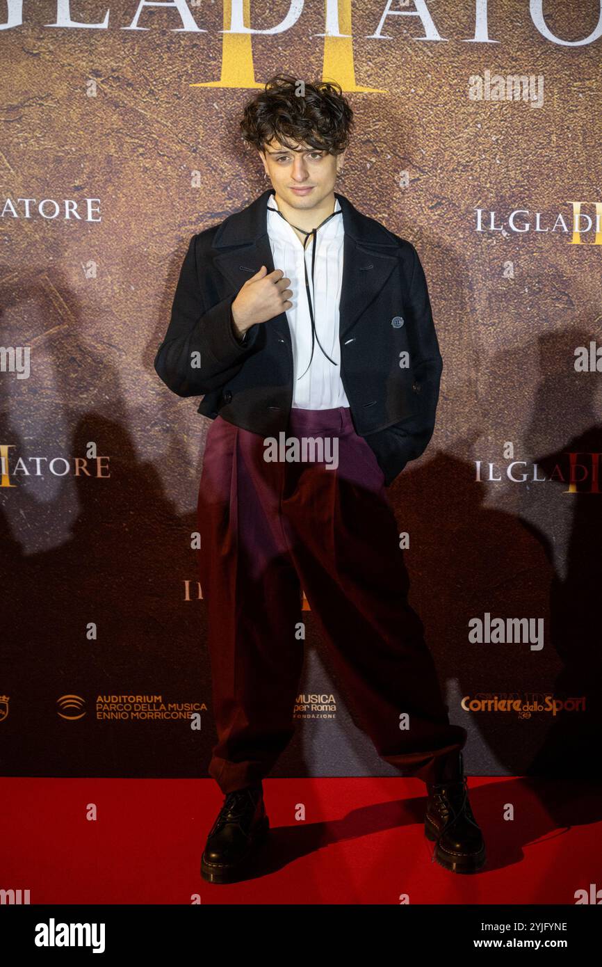 Auditorium Parco della Musica Ennio Morricone, Rome, Italy, November 14, 2024, Riccardo Suarez during the photocall for the presentation of the film ' Stock Photo